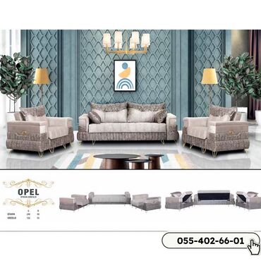 keci pendiri: Yeni, Divan, 2 kreslo, Bazalı, Açılan