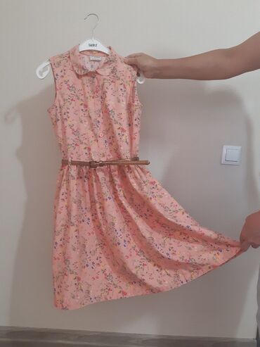 детская юбка: Детское платье, цвет - Персиковый, Б/у