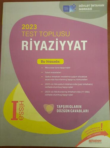 Boşqablar: Riyaziyyat test toplusu 1-ci hissə 2023