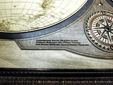 Картины: Элегантное настенное панно с изображением карты мира по версии — 4