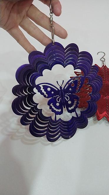 bag ucun dekorlar: Metall külək fırlanan bəzəklər (2 ədəd dəst) - Material: nazik — 3