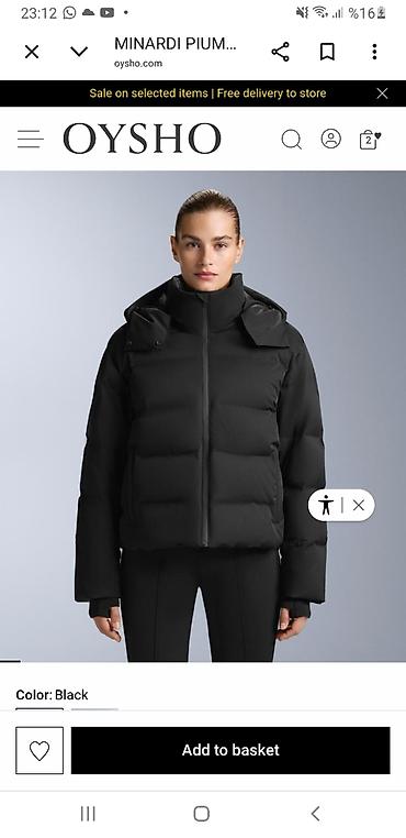 Kurtkalar: OYSHO qadın qış gödəkçə yeni razmer ( L) - Rəng: Qara - Model: Qısa — 1