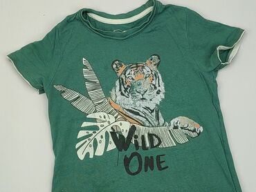 zielona koszulka: T-shirt, Little kids, 7 years, 116-122 cm, condition - Good