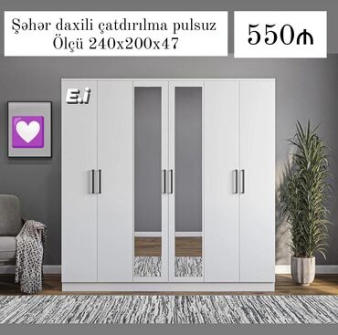 Dolablar: 6 qapılı dolab endrimdə 450 azn📌✔️Rəng seçimi var 🚨Sifarişlər
