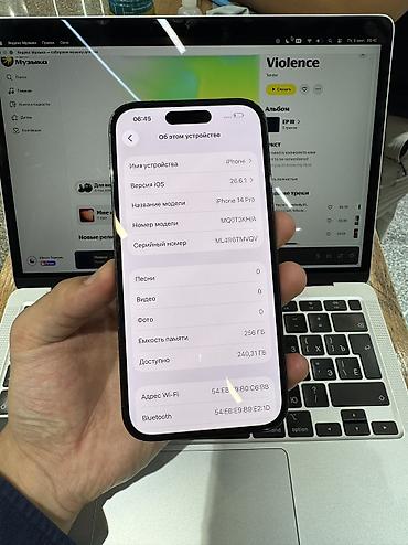 note 14: IPhone 14 Pro, Б/у, 256 ГБ, Jet Black, Защитное стекло, Чехол, 86 % — 5