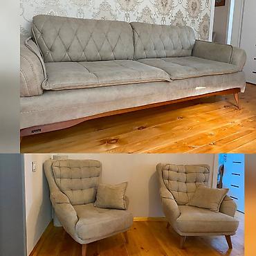 yeni divan: Divan +2kreslo 1050 azn satilir‼️alinib 1500 azn.unvan mehemmedli — 1