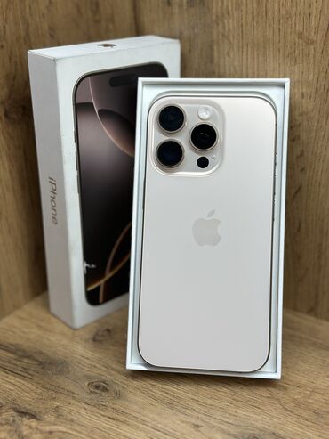 Apple iPhone: IPhone 16 Pro, Б/у, 256 ГБ, Desert Titanium, Кабель, Коробка, 100 %