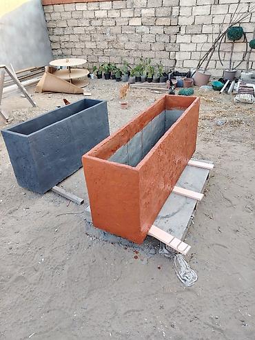 samavar ucuz: Uzun düzbucaqlı dekorativ dibçəklər – beton/şpaklyovka əsaslı Məhsul — 2