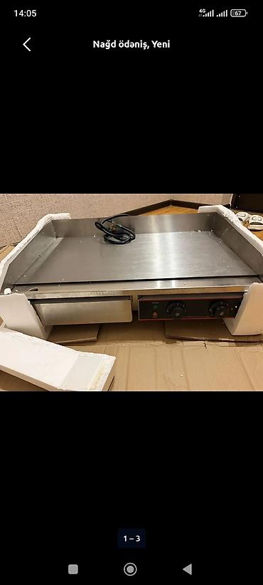 ustol üstü qaz: Elektrik planşa/gril – paslanmayan poladdan düz istilik səthi — 1
