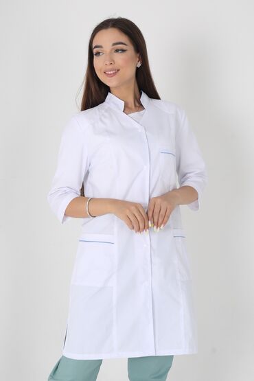 Медицинская одежда: Мед халат -Очень красиво сидит -Имеет приталенный силует -Ткань — 8