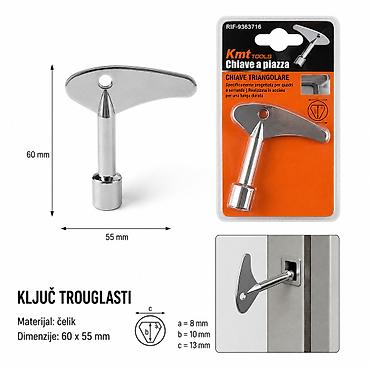 KMT Trougaoni ključ 9363716 Opis: - Univerzalni trougaoni ključ za