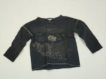 bluzka czarna z siateczką: Bluzka, 2-3 lat, 92-98 cm, stan - Dobry