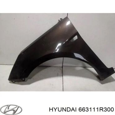 hyundai solaris запчасти: Переднее левое Крыло Hyundai 2011 г., Новый, Аналог