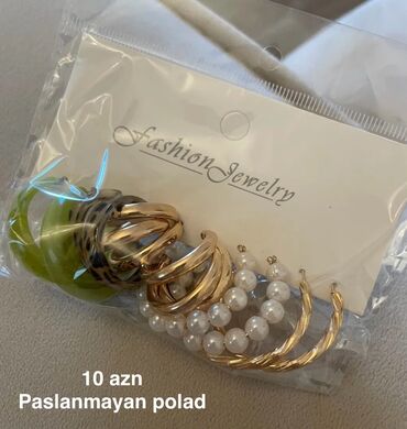 5 cüt paslanmayan polad sırğa, yenidir