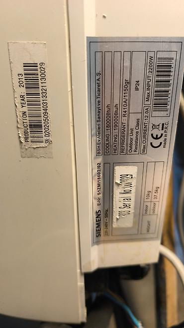 aysberq kondisioner: Siemens split kondisioner – 18 000 BTU Xüsusiyyətlər: - Model — 2