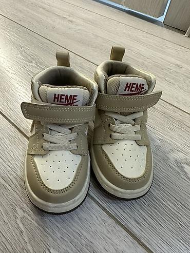 anex eli: Детские кроссовки HEME, бежево-молочный цвет, высокий силуэт. Новые — 1