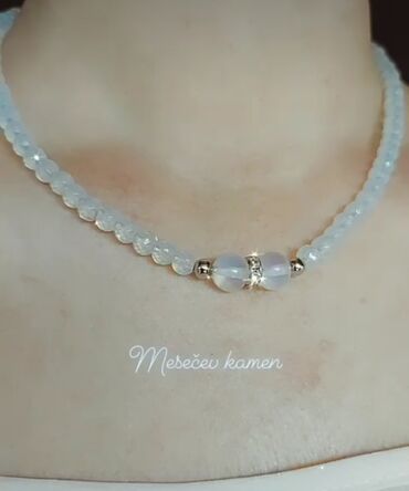 Ogrlice: Ogrlice od kristala mesečev kamen plavi malahit crni turmalin mesečev — 1