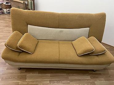 acilib baglanan divan: Çevrilən divan/çarpayı - Rəng: xardal-sarı və bej kombinasiya - — 5