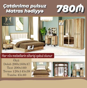 i̇stikbal yataq destleri: *Yataq dəsti 780Azn 🎁Baza + Matras hədiyyə🎁* ✔️Rəng seçimi var ✔️ Ölçü