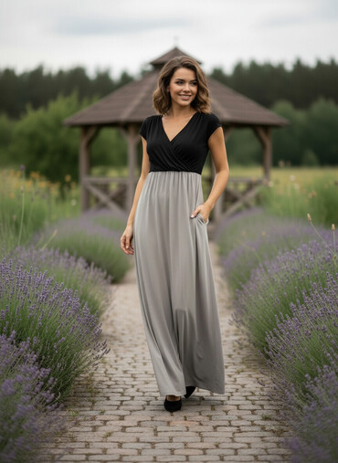 Повседневные платья: Повседневное платье, Осень-весна, Длинная модель, M, L, XL — 1