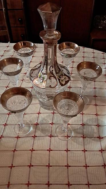 Digər dəstlər və servizlər: Bohem üslublu şüşə/büllur dəst - 3 ədəd kəsimli, ağır büllur — 6