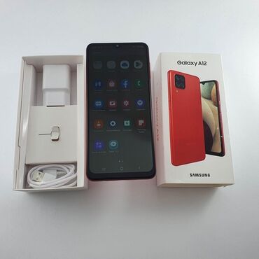 samsung karaoke: Samsung Galaxy A12, 128 GB, rəng - Qırmızı, Barmaq izi
