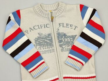 beżowy ażurowy sweterek: Bluza, 9 lat, 128-134 cm, stan - Dobry