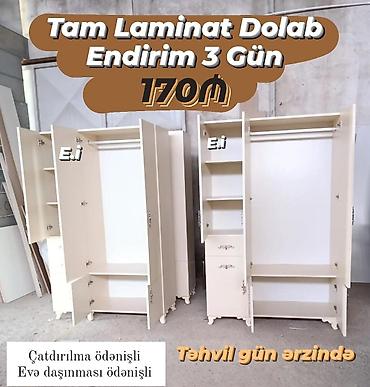 desmal: Tam laminat paltar dolabı - Ölçü: 120 x 200 x 47 sm (şəkildə “120 — 1