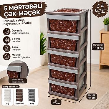 Yeni, 5 qapı, Siyirməli, Plastik, Açılan, Düz dolab