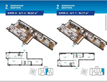 Офисы: 2 комнаты, 82 м², Элитка, 8 этаж, ПСО (под самоотделку)