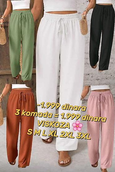 Pantalone: Ženske široke pantalone od viskoze - Materijal: viskoza (lagana — 7
