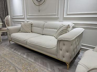 Divanlar: Məhsul: Premium salon üçün 3 nəfərlik divan - Rəng: İvori/krem - — 2
