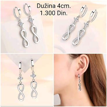 necklace: Elegantne posrebrene viseće minđuše od hirurskog čelika sa žigom — 2