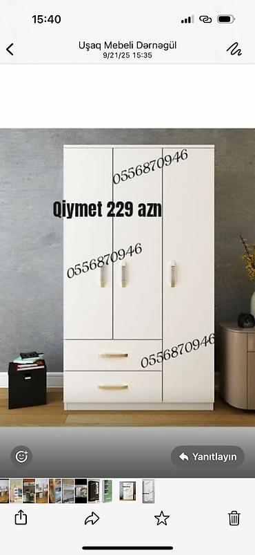 Ağ rəngdə geyim dolabı kolleksiyası - Modellər: 2, 3 və 4 qapılı lalafo.az -da Ağ rəngdə geyim dolabı kolleksiyası - Modellər: 2, 3 və 4 qapılı