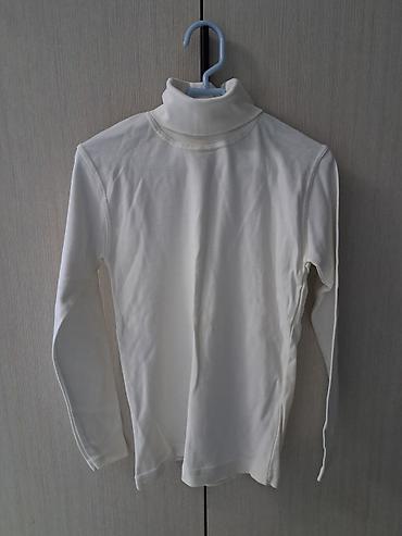 qar geyimi: Ağ rəngli, uzunqollu uşaq golf köynəyi - Model: boğazlı (golf), dar — 1
