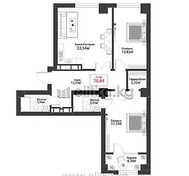 Продажа квартир: 1 комната, 53 м², Элитка, 8 этаж, Готовая ПСО (под самоотделку) — 9