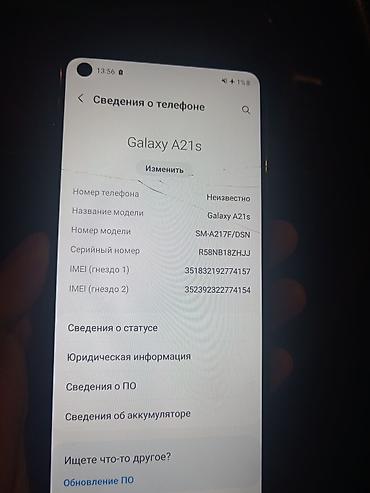 оригинальные аирподсы 1: Samsung Galaxy A21S, Б/у, 32 ГБ, цвет - Черный, 2 SIM — 3