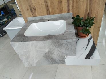 куплю чугунную ванну бу: Mərmər effektli lavabo masasının dəsti - Material: yüksək keyfiyyətli