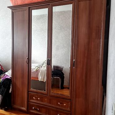qapi taxta: Dördkapılı paltar dolabı - Material: tünd qəhvəyi ağac teksturalı — 2