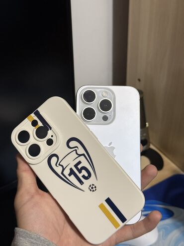 чехоы: IPhone 16 Pro, Колдонулган, 256 ГБ, White Titanium, Куту, Коргоочу айнек, Каптама, 100 %
