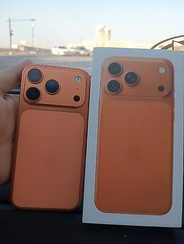 dubay iphone 17 pro max: IPhone 17 Pro Max, 1 TB, Narıncı, Zəmanət, Barmaq izi, Simsiz şarj — 1