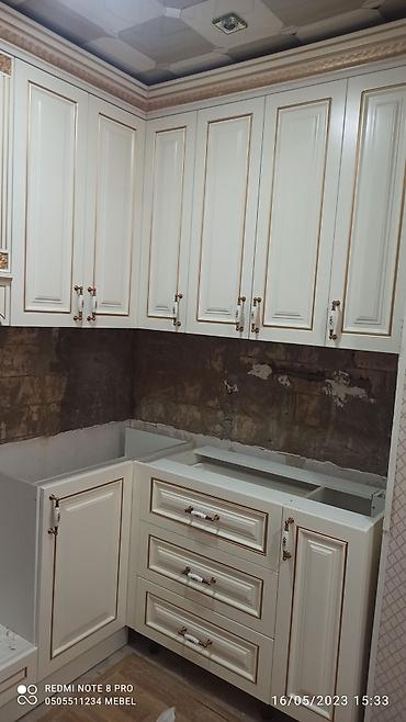 Sifarişlə mətbəx mebeli: Sifarişlə mətbəx dəsti, Özü çəkən petlələr, MDF, Kredit yoxdur, Pulsuz çatdırılma, Rayonlara çatdırılma — 19