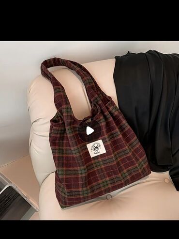 chanel bleu qiymeti: Vintage Plaid Naxışlı Tote Çanta, Retro Çiyin Çantası, İşə getmək üçün