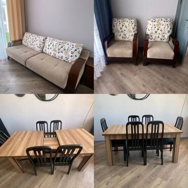 Masalar və oturacaqlar: Bir evin əşyaları satılır Divan ve kreslo açılan istikbal mebel 330