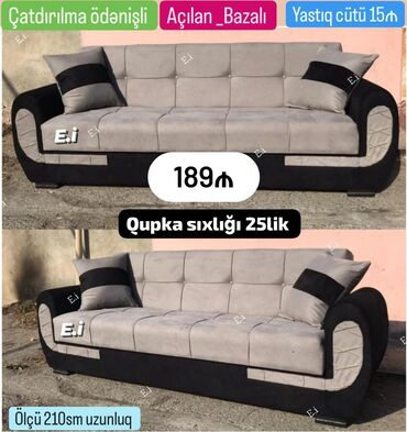 Divanlar: Di̇van-kravat, Açılan, Bazasız, Vеlur parça, Ödənişli çatdırılma
