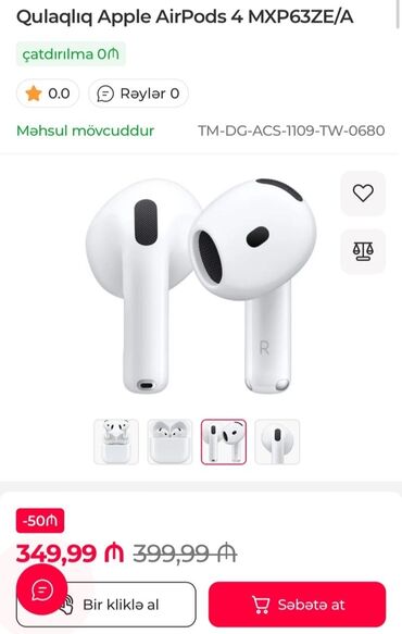 bluetooth qulaqciqlar qiymeti: Simsiz (Bluetooth) Qulaqcıqlar, Apple, rəng - Ağ