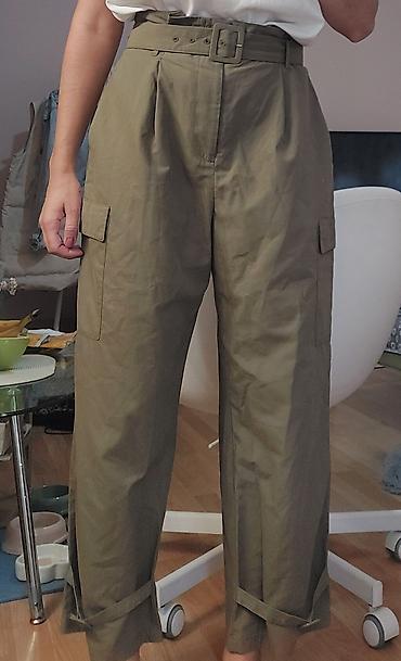 ugg sa debelim djonom: Zara Ženske cargo pantalone – maslinasto zelene - Visok struk sa — 1