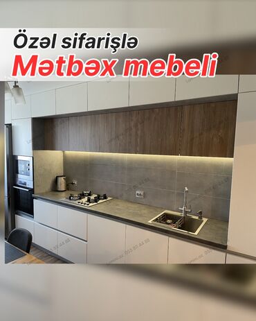 стеклянная подставка под телевизор: Özəl sifarişlə hazırlanmış mətbəx mebeli - Müasir, minimal dizayn: ağ