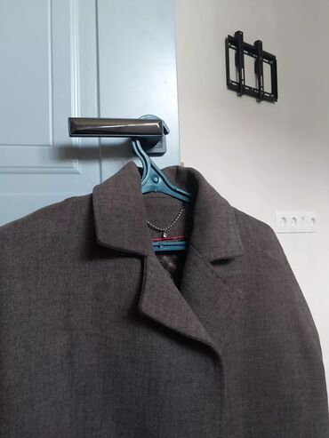 стильная одежда больших размеров для женщин: Классическое пальто женское - Цвет: коричневый меланж - Крой: прямой