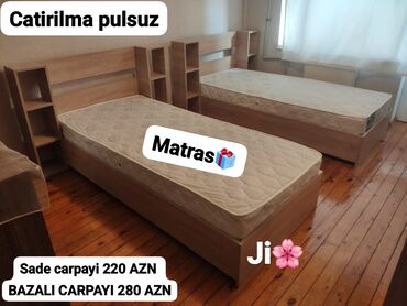 Masa və oturacaq dəstləri: Tek nəfərlik çarpayı ✅ölçü 90*2 Tehfil 1 gun erzinde Matras